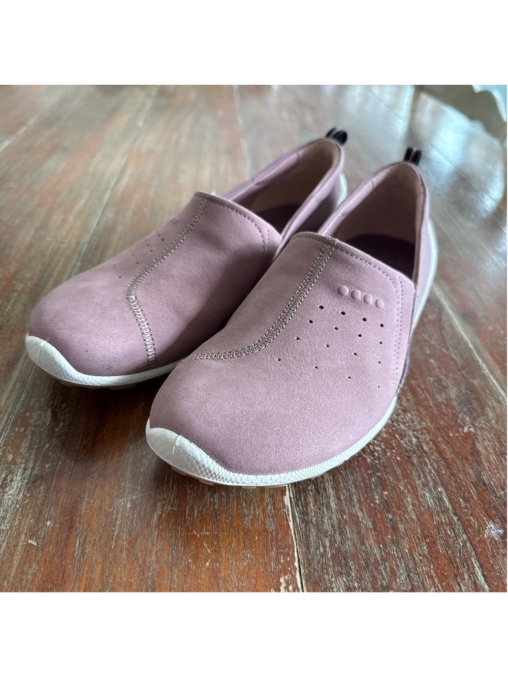 Ecco Biom Light Blush Nubuck Slip-On Flats Comfort Shoe Lightweight 38/7-7.5
